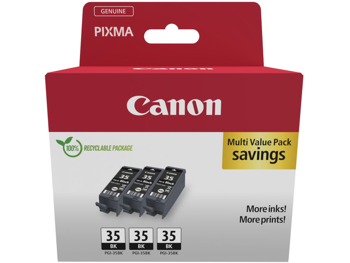 CANON Triple Pack inchiostro nero PGI35BK PIXMA iP100 3x9.3ml (8714574679389)