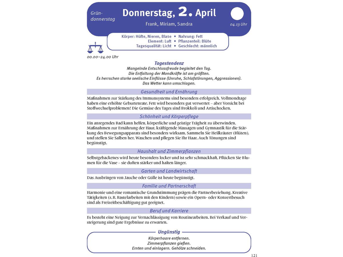 HEYNE Der grosse Mondkalender 2026 9783453239654 1T/1S DE 17x24cm (9783453239654)