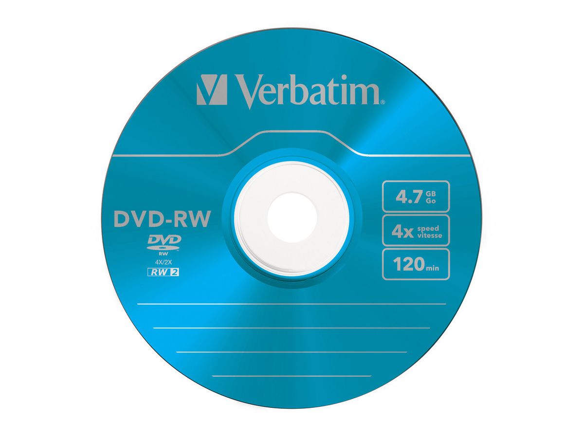 VERBATIM DVD-RW Spindle 4.7GB 43552 1-4x 10 Pcs (0023942435525)