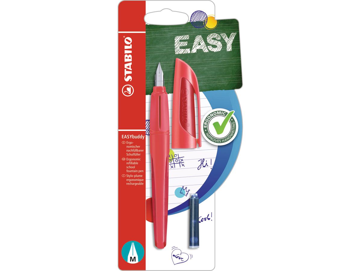 STABILO Penna stilografica EASYbuddy B-53922-5 rosso (4006381539227)