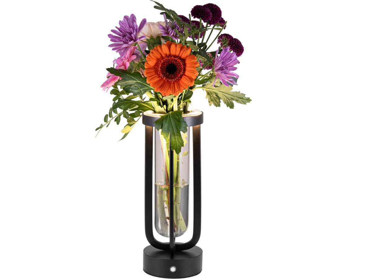 SECURIT Tischleuchte FLORENCE LP-FL-BL schwarz, Akku, dimmbar (8720663161284)