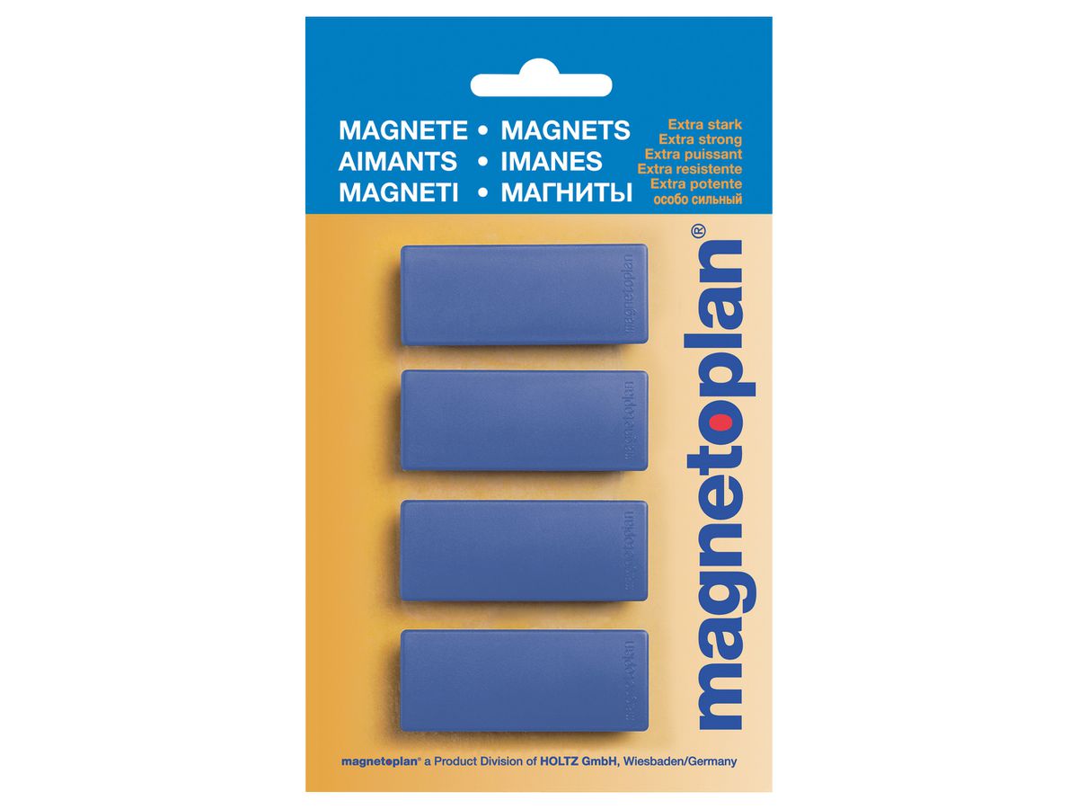 MAGNETOPLAN Supp. Calamita Rettang. 16651414 blu 4 pezzi (4013695020747)