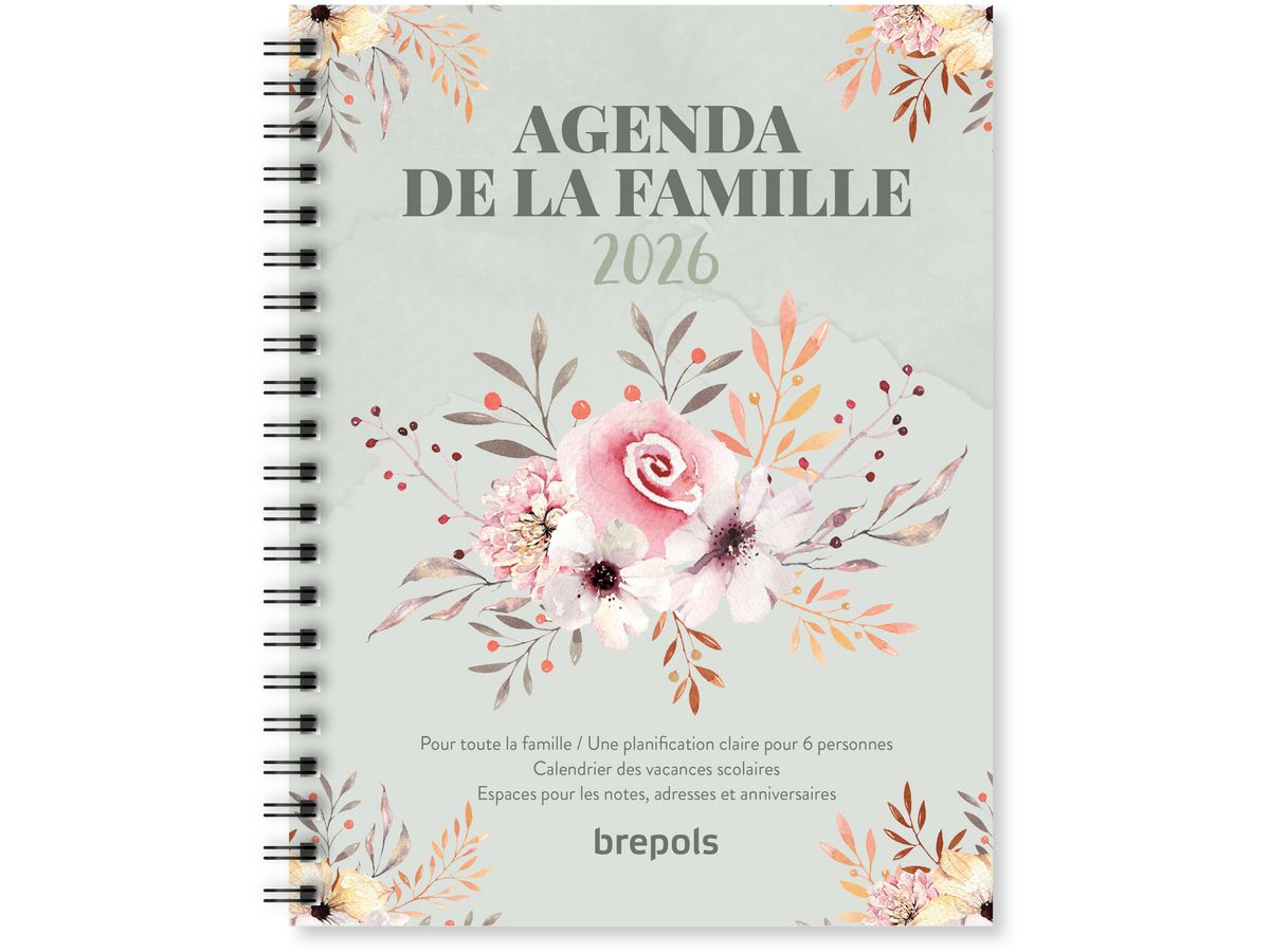 BREPOLS Agenda de la Famille 2026 0.166.2915 1W/2S grün 16.8x22cm (5412303376082)