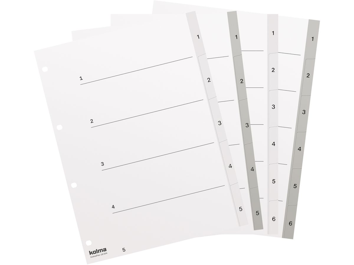 KOLMA Registro KolmaFlex A4 18.554.16 bianco 1-5 (7611967180624)