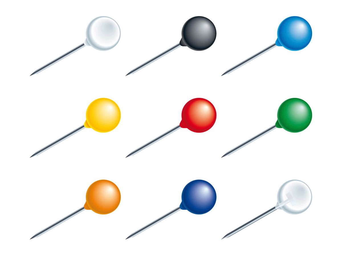 EXACOMPTA épingles 15mm 14375E ass. 50 pcs. (3364220143754)