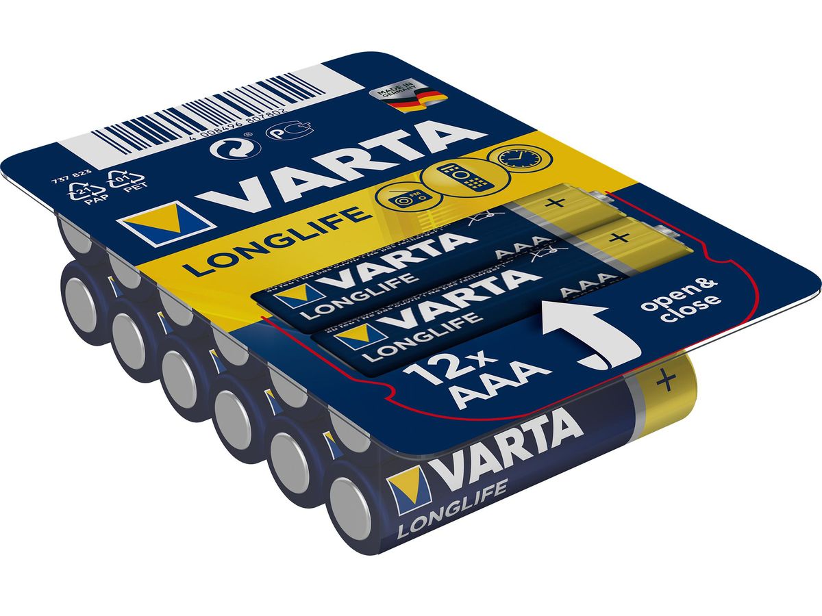 VARTA Longlife 4103301112 AAA/LR03, 12 Stück (4008496807802)