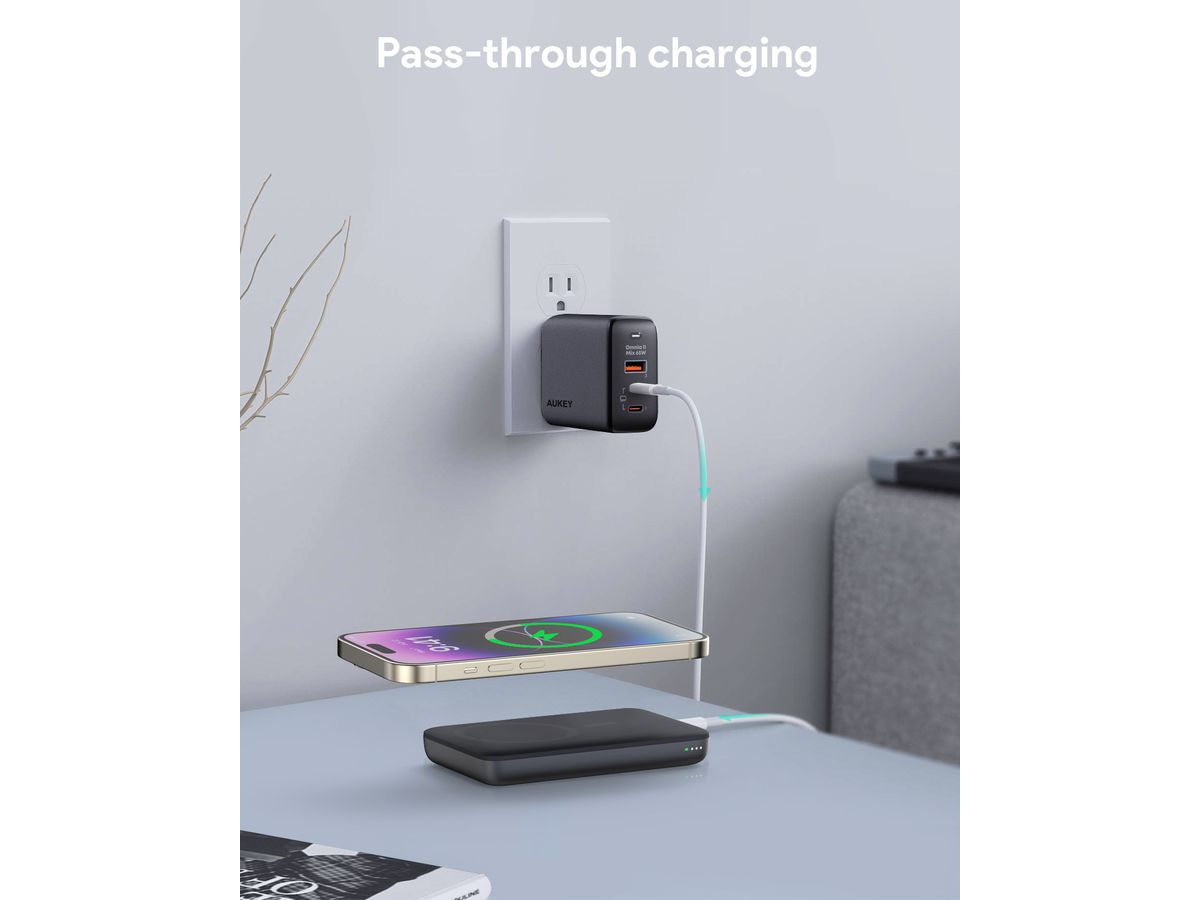 AUKEY MagFusion 6700mAh PB-MS05 GR Powerbank Qi2 Wireless Grey (0689323790296)