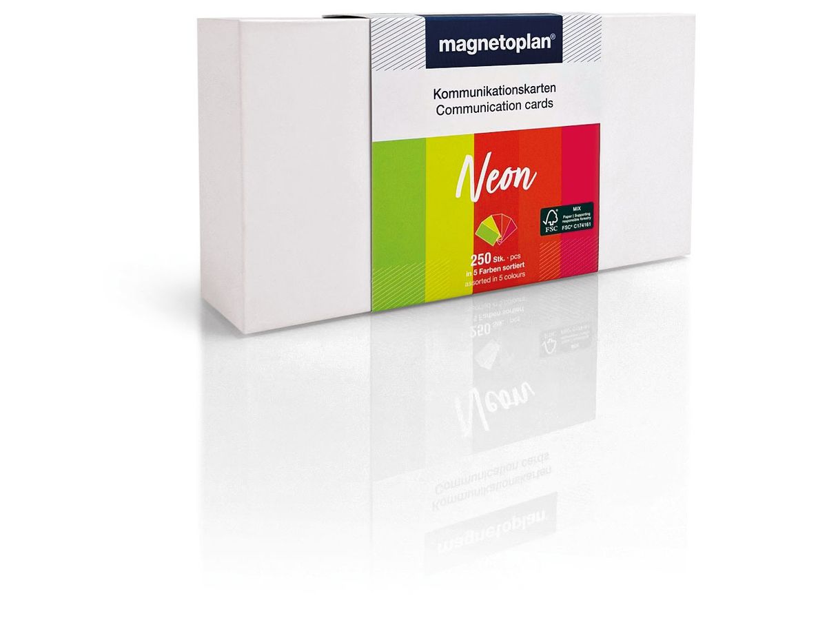 MAGNETOPLAN Schede comunicazione 20x10cm 112501560 Set Neon, ass. 250pz. (4013695067001)