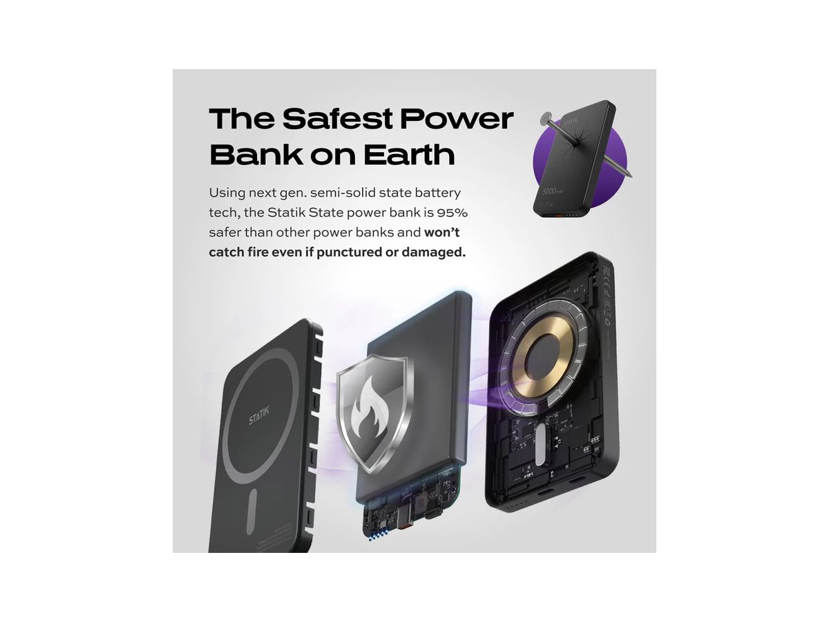 STATIK State Power Bank 5000mAh PUP-0431-BLK semisolid,MagSafe-compatible (0810024058549)