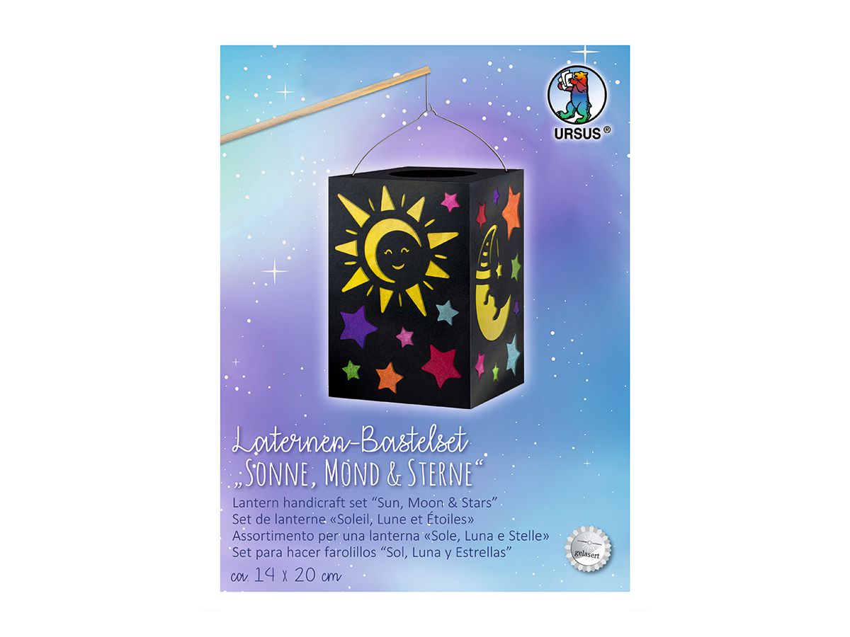 URSUS Laternenbastelset 14x20cm 2370099 Sonne, Mond & Sterne (4008525239048)