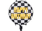PARTYDECO Ballon en plastique 35cm FB220 Drapeau à damier (5904555026858)