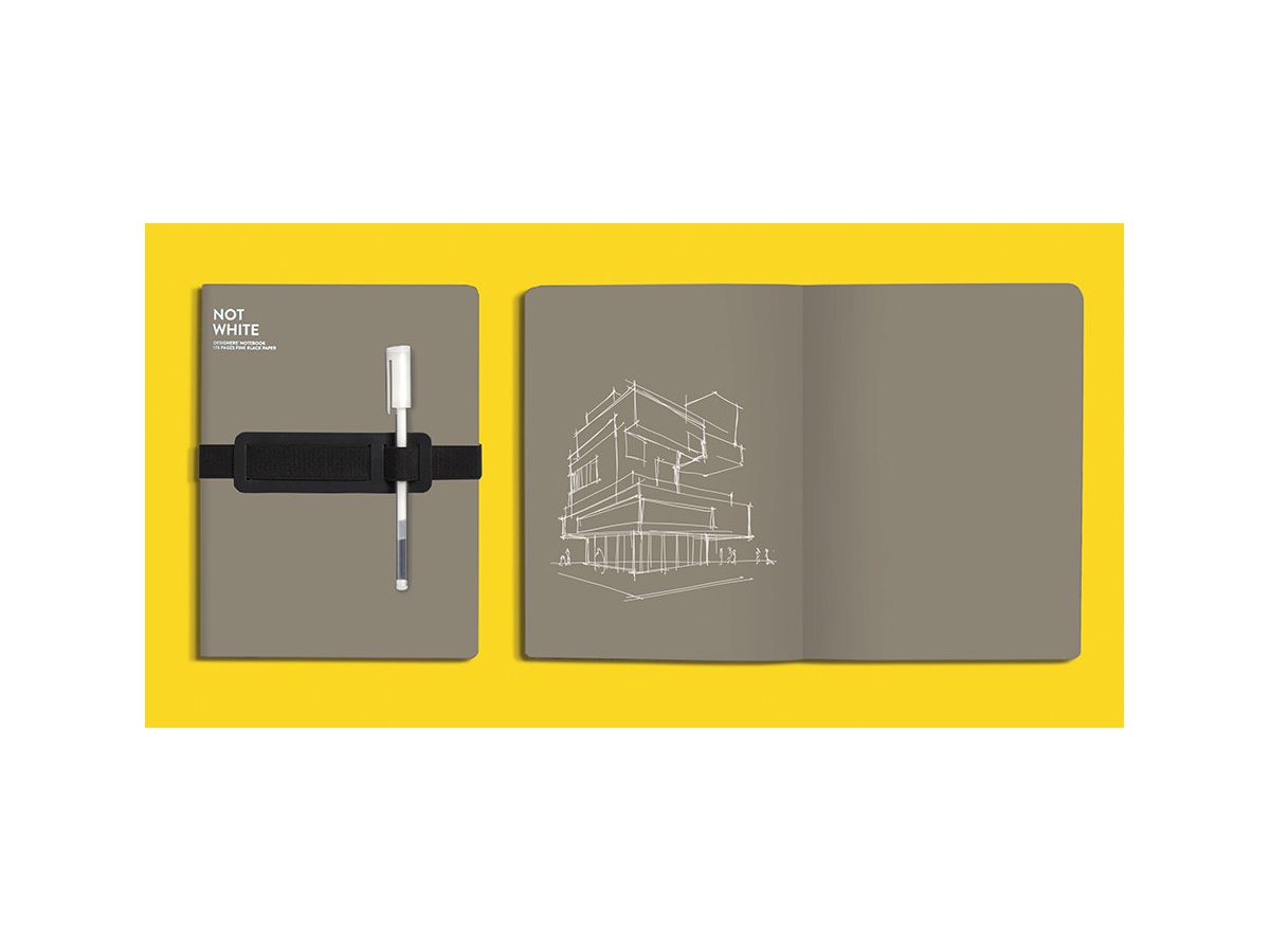NUUNA Carnet Not White A5 54549 Grey,sans règlure,176 p. (4260358554549)
