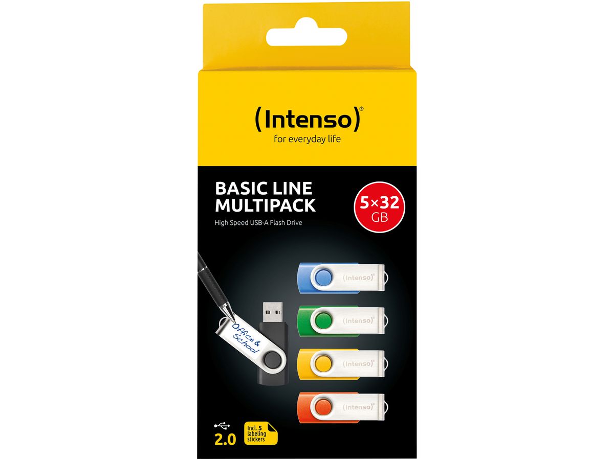 INTENSO USB-Stick Basic Line 5x32GB 3503585 USB 2.0 Mulitpack (4034303035175)