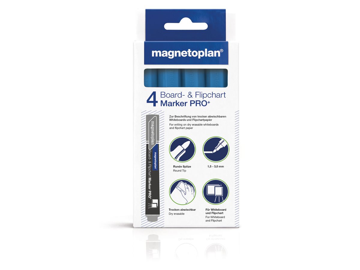 MAGNETOPLAN Marker combiné Pro+ 1228116 bleu clair 4 pcs. (4013695063157)