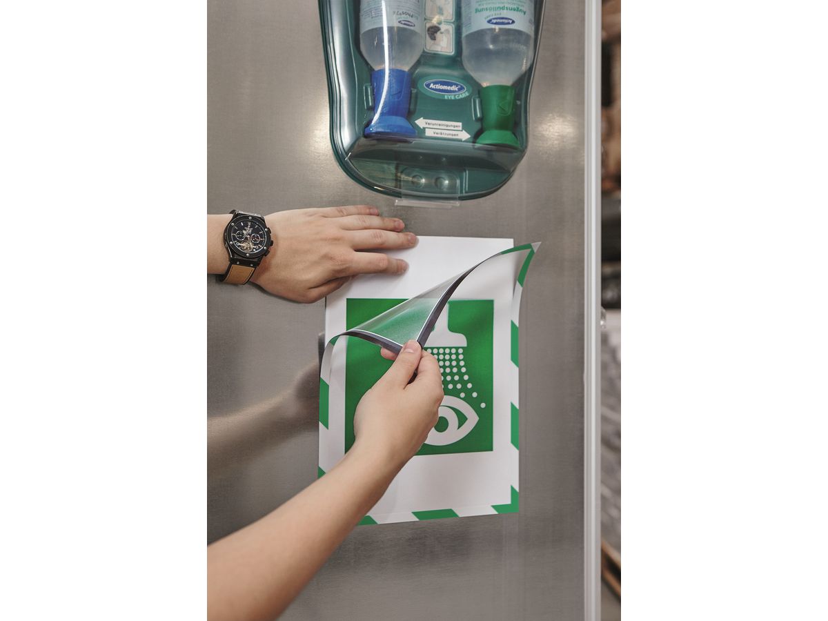 MAGNETOPLAN Cadre aimant magnetofix A4 1131445 SAFETY, vert/blanc 5 pcs. (4013695056951)