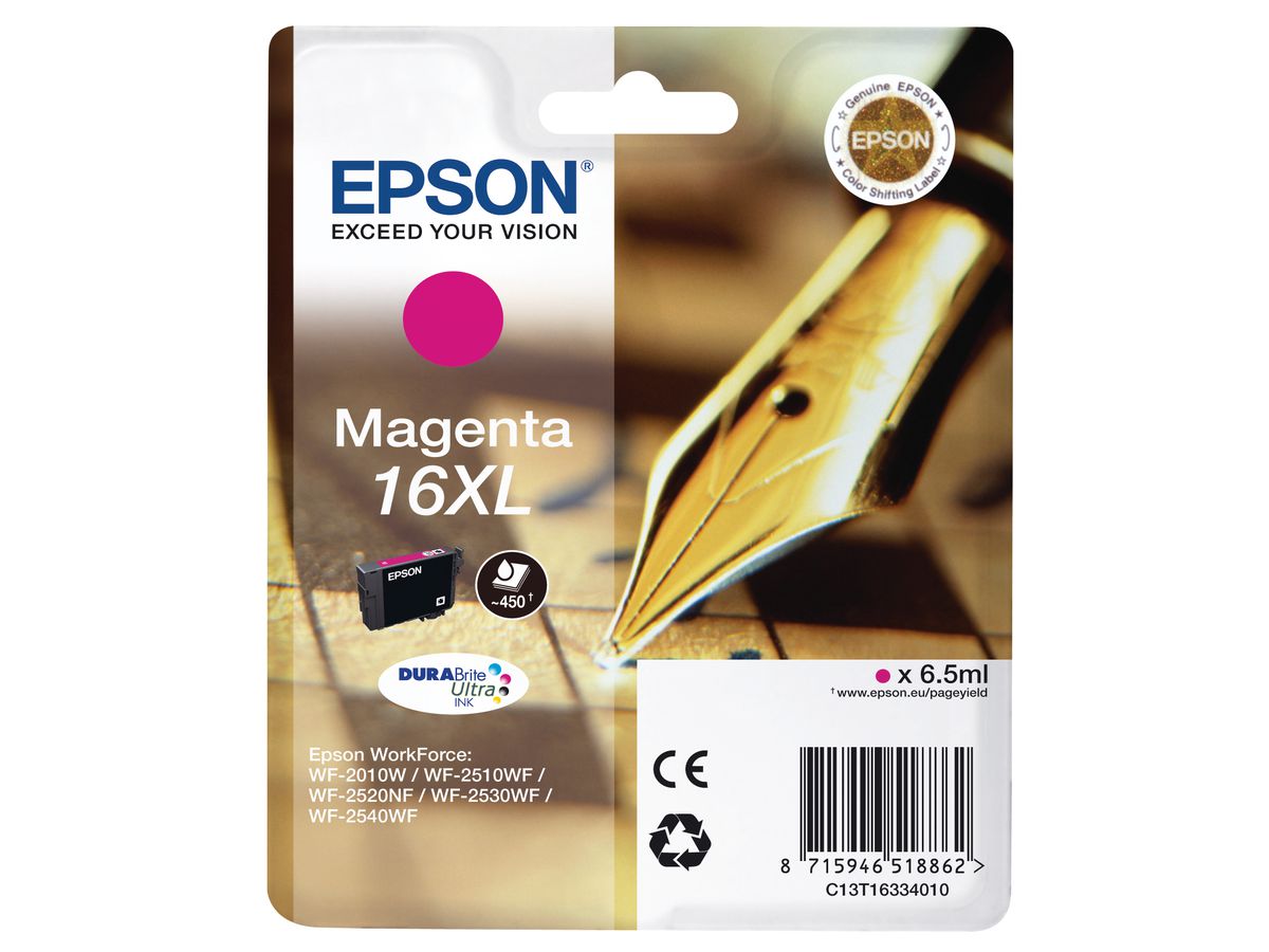 EPSON Cart. d'inch. 16XL magenta T163340 WF 2010/2540 450 pagine (8715946625027)