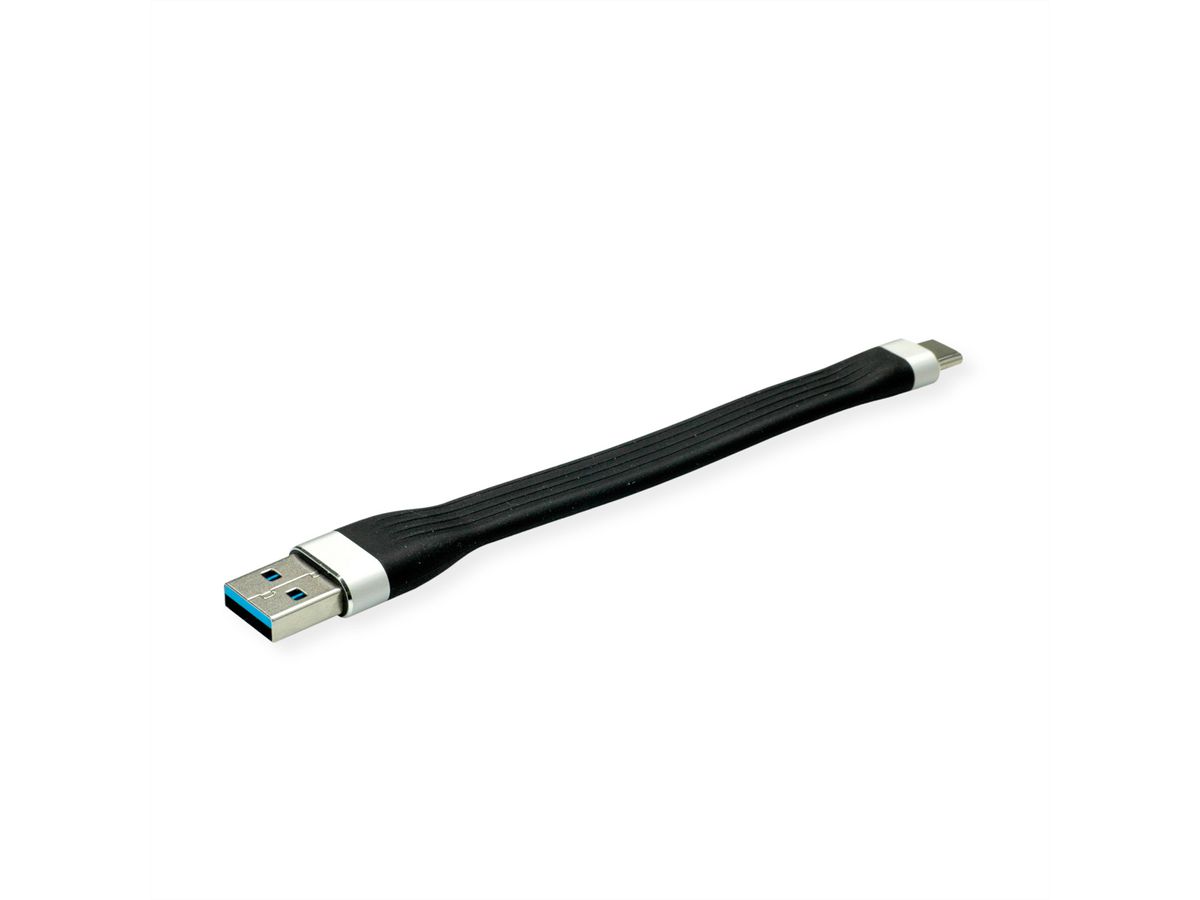 ROLINE USB-A-C, Lade & Datenkabel 11.02.9014 Black, ST/ST, 3.2 Gen1 11cm (7630049617773)