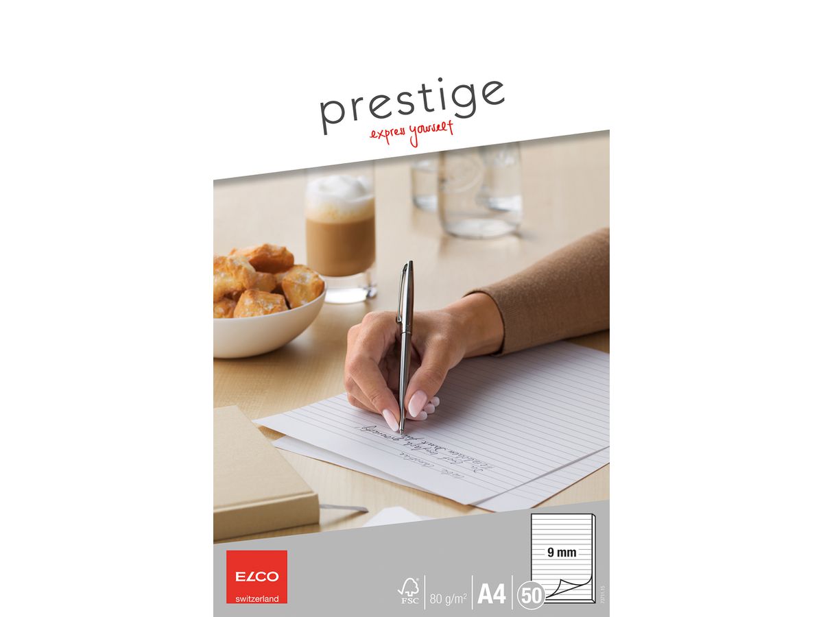 ELCO Schreibblock Prestige A4 73711.15 weiss, liniert, 80g 50 Blatt (7610425152609)