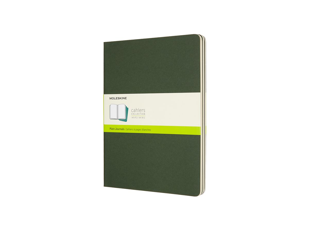 MOLESKINE Cahier XL, 3x, Blanko 855358 Myrtengrün 3 Stück (8055002855358)
