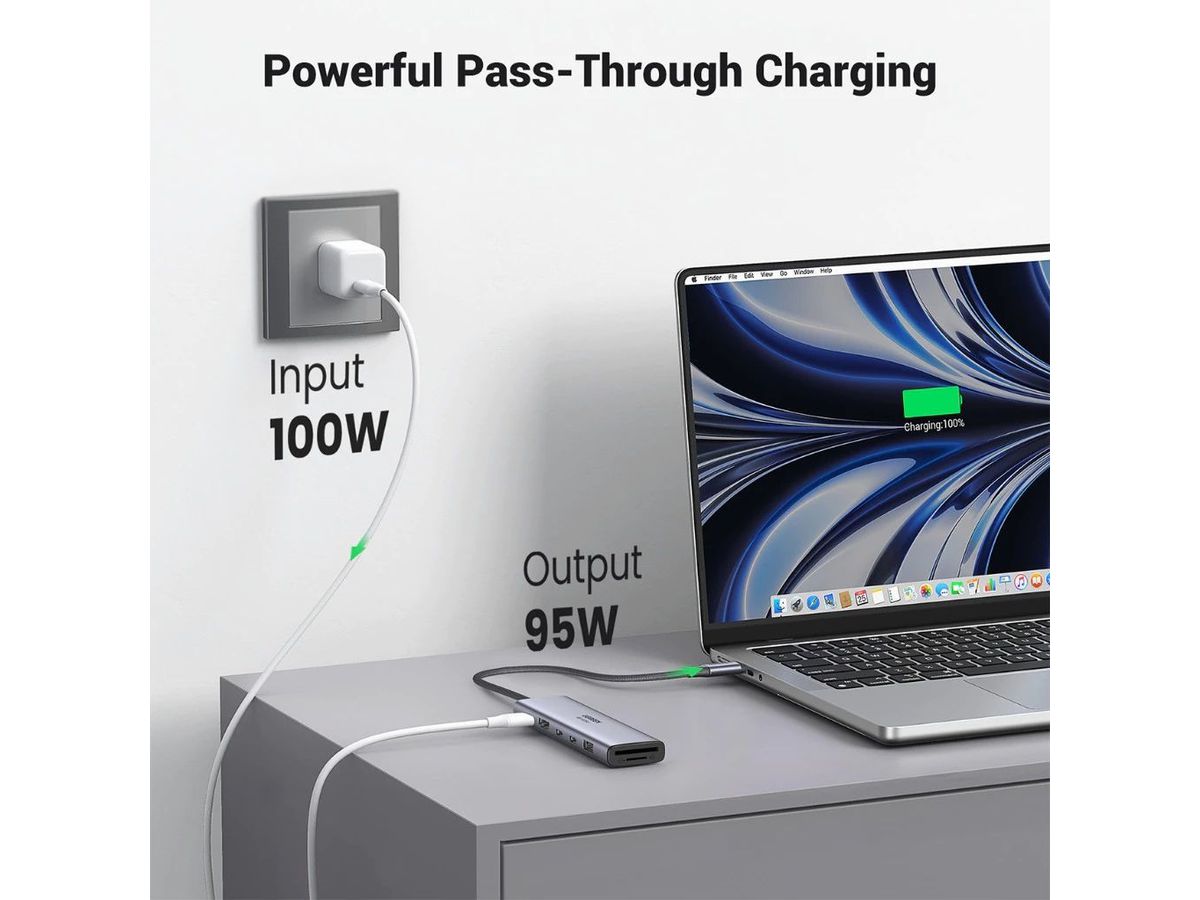 UGREEN 7-in-1 USB-C Hub 45521 100W,4xUSB-C,1xUSB-A,1xHDMI (6941876245215)