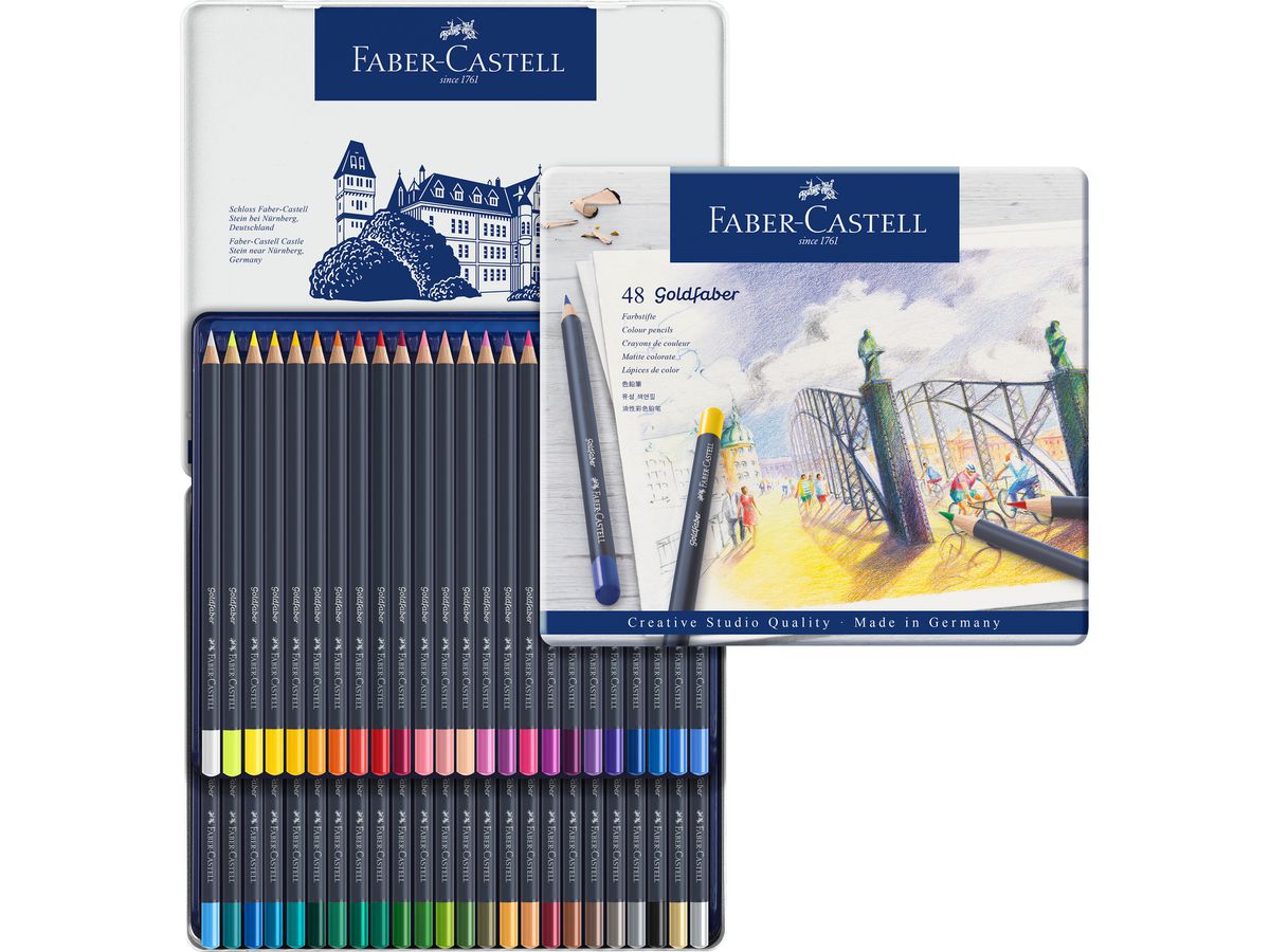 FABER-CASTELL Goldfaber Farbstift 114748 48er Metalletui (4005401147480)