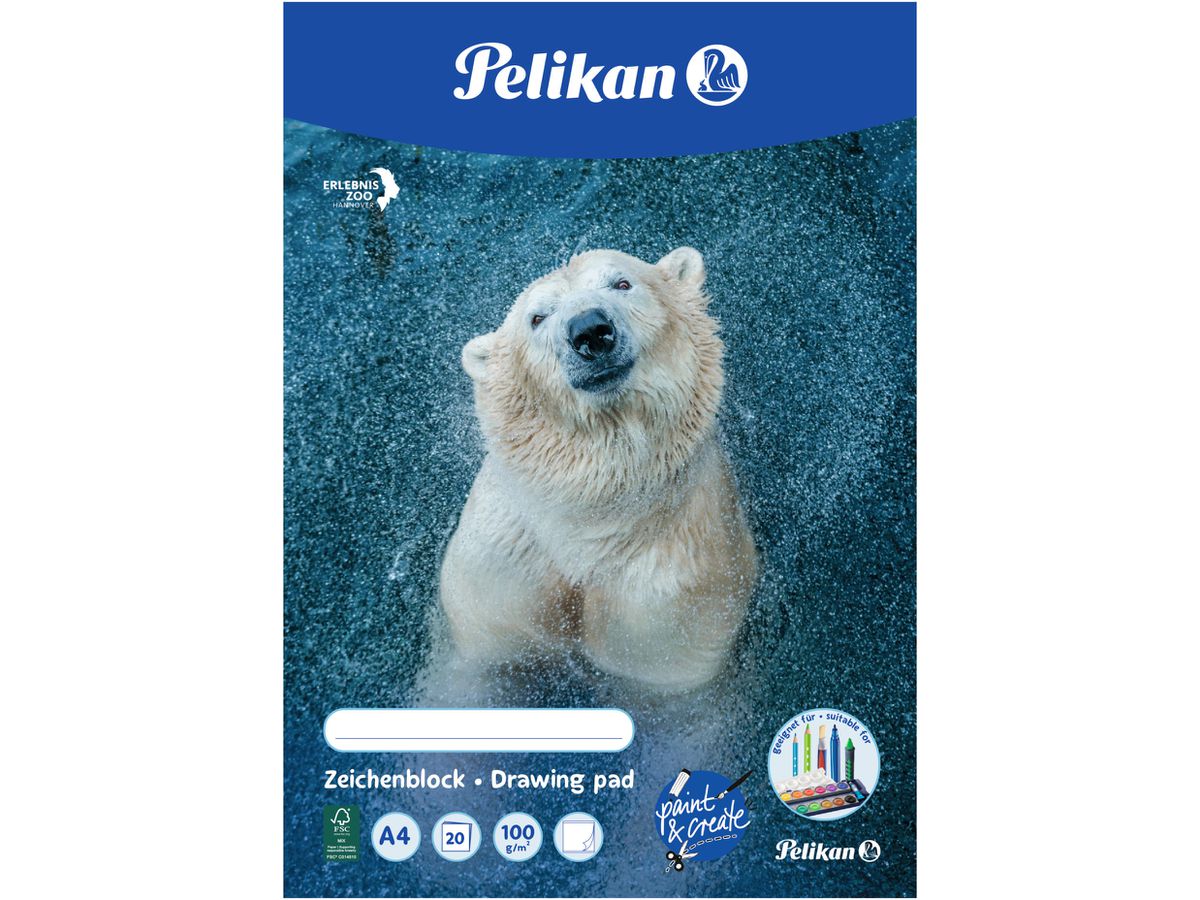 PELIKAN Bloc à dessin A4 C4/20 20 feuilles 20 feuilles (4012700224828)