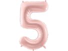 PARTYDECO Ballon en plastique no. 5 72cm FB230P5081J rose (5904555034341)