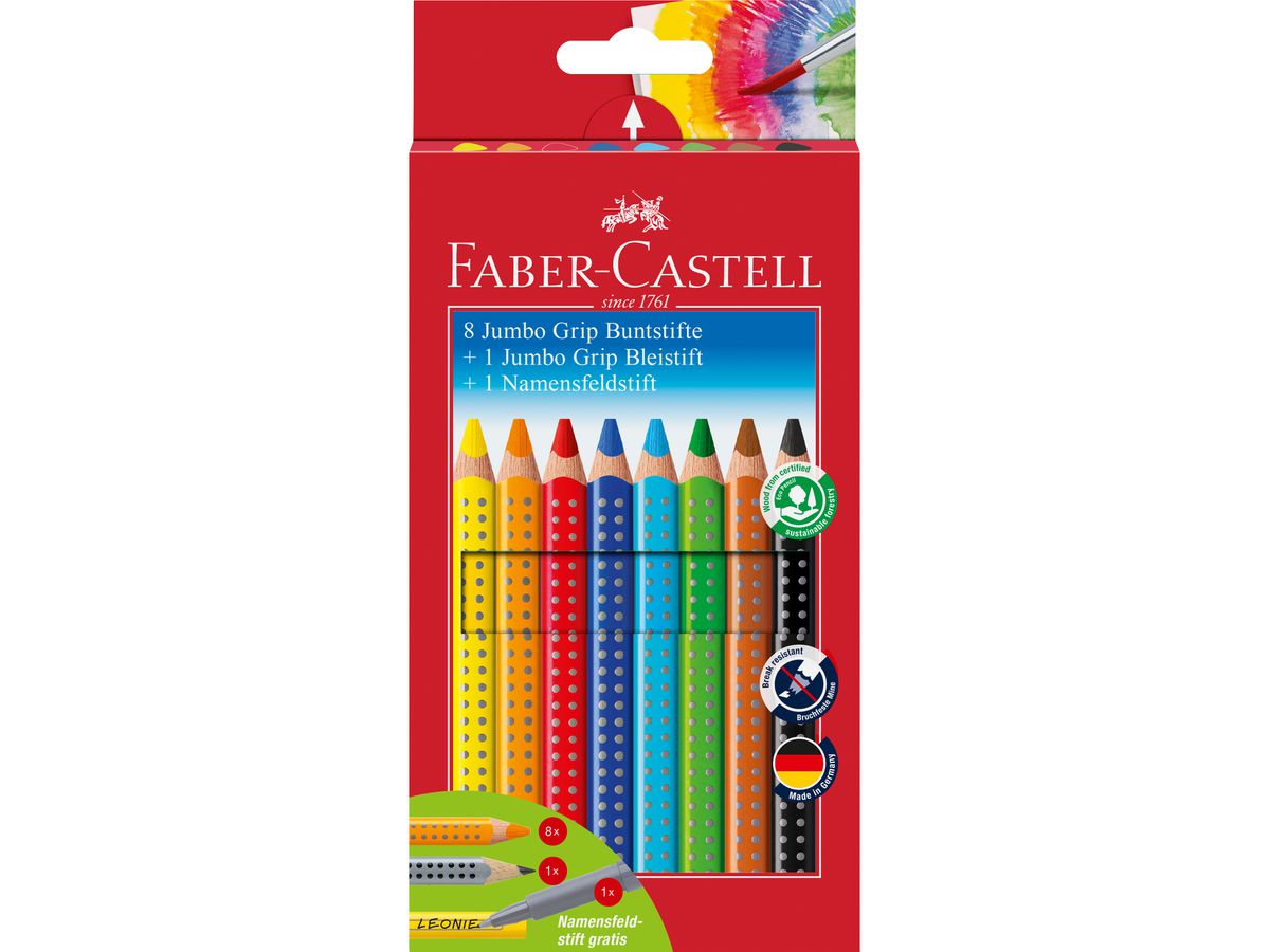 FABER-CASTELL Crayons de couleur Jumbo GRIP 280921 8 couleurs/crayon/ (4005402809219)