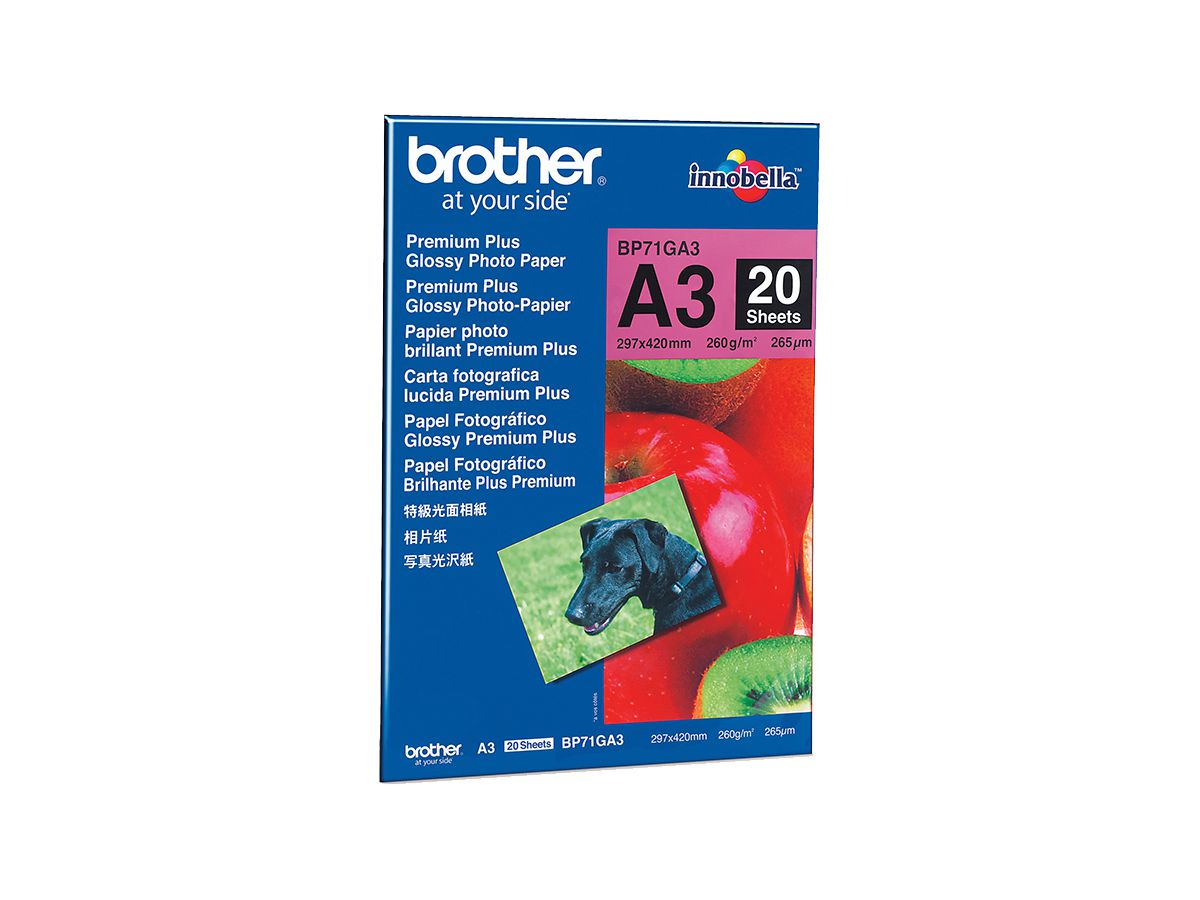BROTHER Photo Paper glossy 260g A3 BP71-GA3 MFC-6490CW 20 fogli (4977766658409)