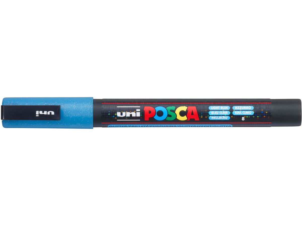 POSCA Marker 0.9-1.3mm PC-3ML L.BLU azzuro glitter (4902778197974)