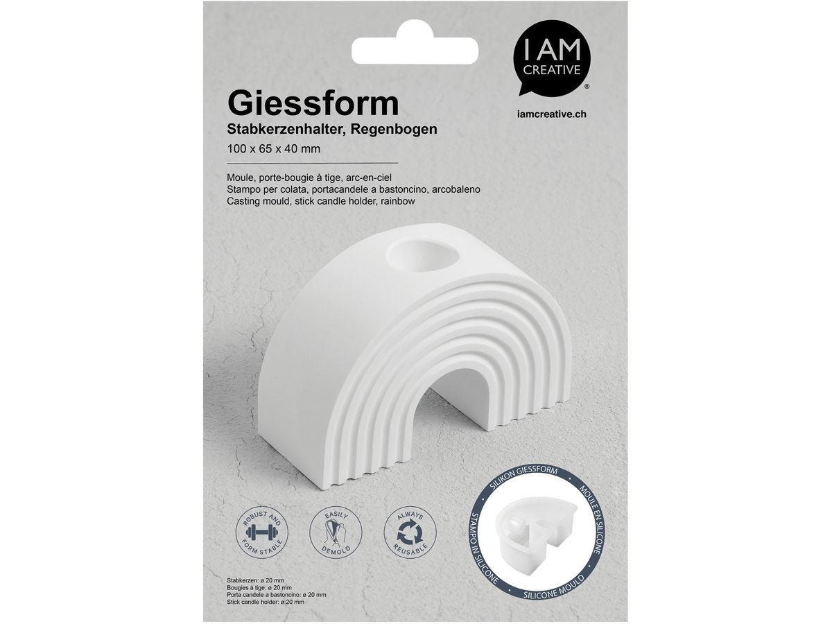 I AM CREATIVE Stampo in silicone 1704.23 Portacandele arcobaleno (7611983250523)