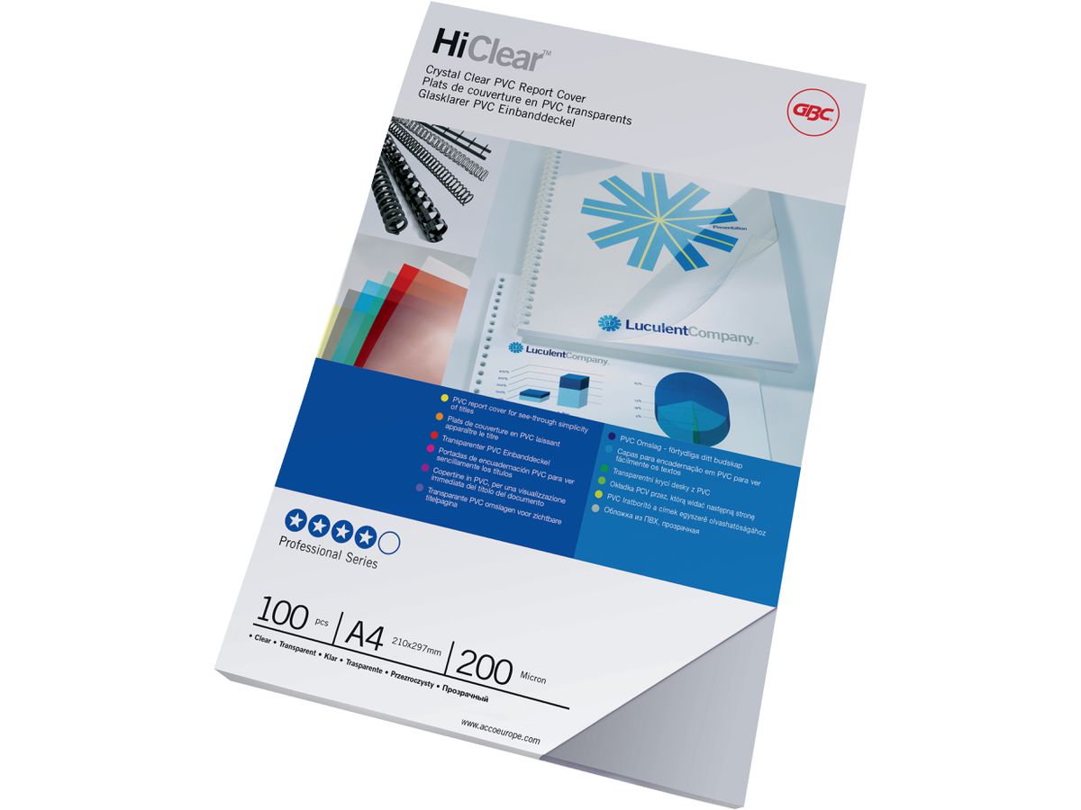 GBC HiClear Film PVC A4 CE012080F clear 200 mic 100 pcs. (8019152050971)