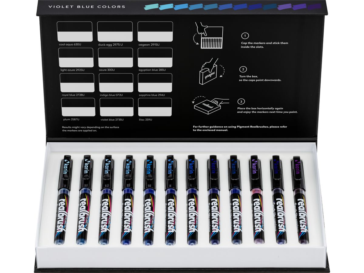 KARIN Real Brush Pen 0.4mm 33C5 Pgiment, Violettblau Farben (5904446031602)