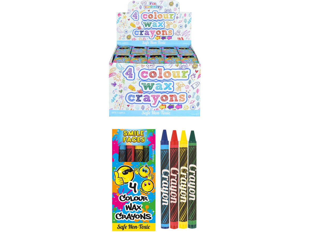 ROOST Crayon wax Smile 4 PC Box S51 206 8cm, 4 ass. ()