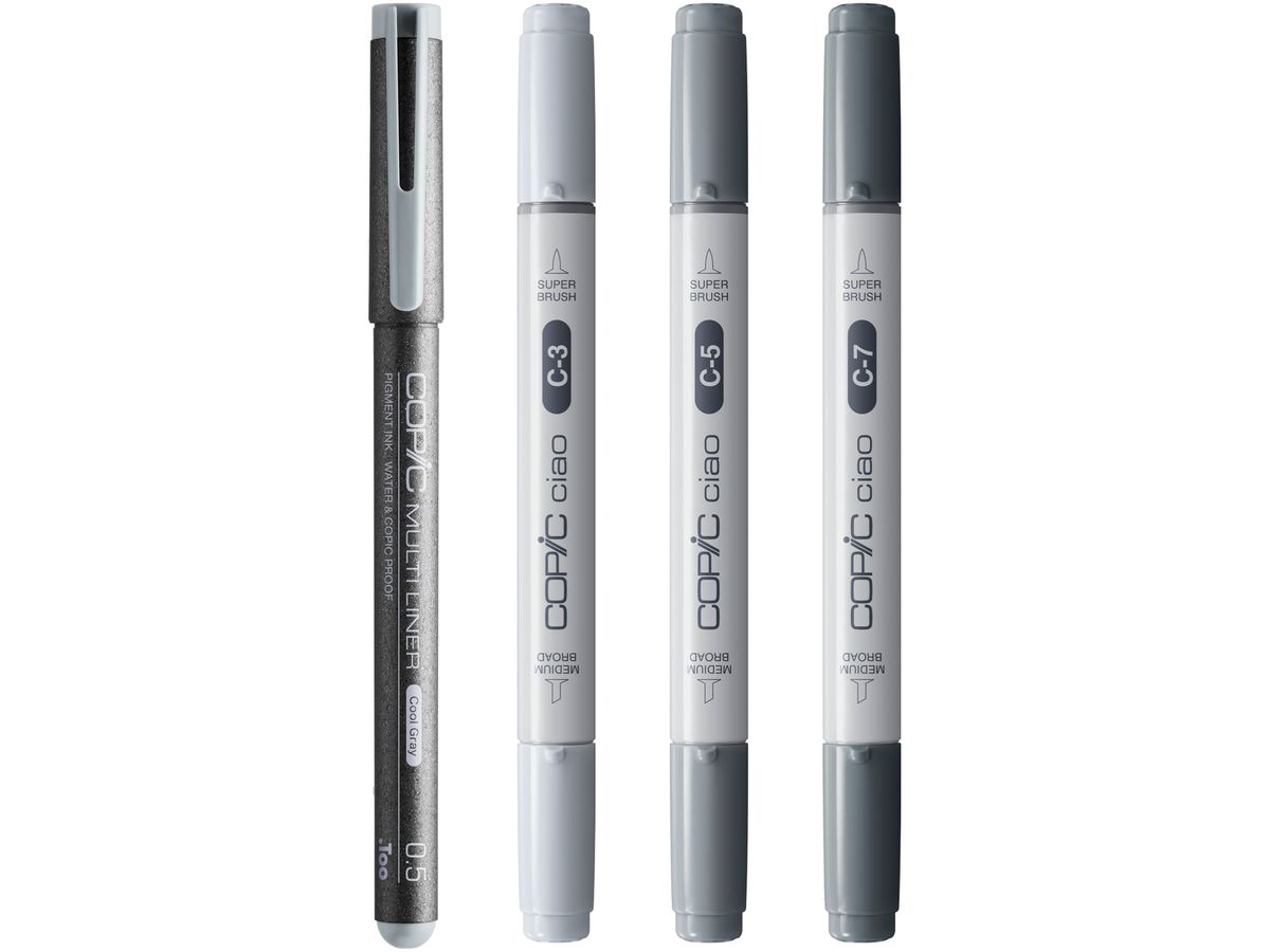COPIC Marker Ciao Shade Set 22075422 Dark Cool Gray 4 pièces (4013695268071)