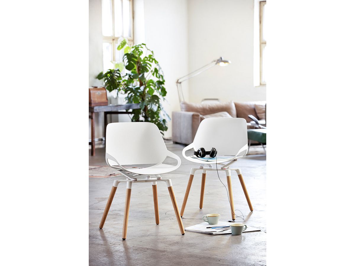 AERIS Fauteuil de conférence P462OAWHWHFE blanc, coussin noir (4250200407208)