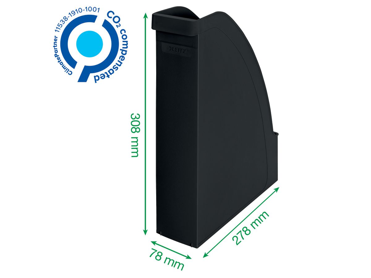 LEITZ Stehsammler Recycle A4 2476-50-95 schwarz, CO2 neutral (4002432134601)