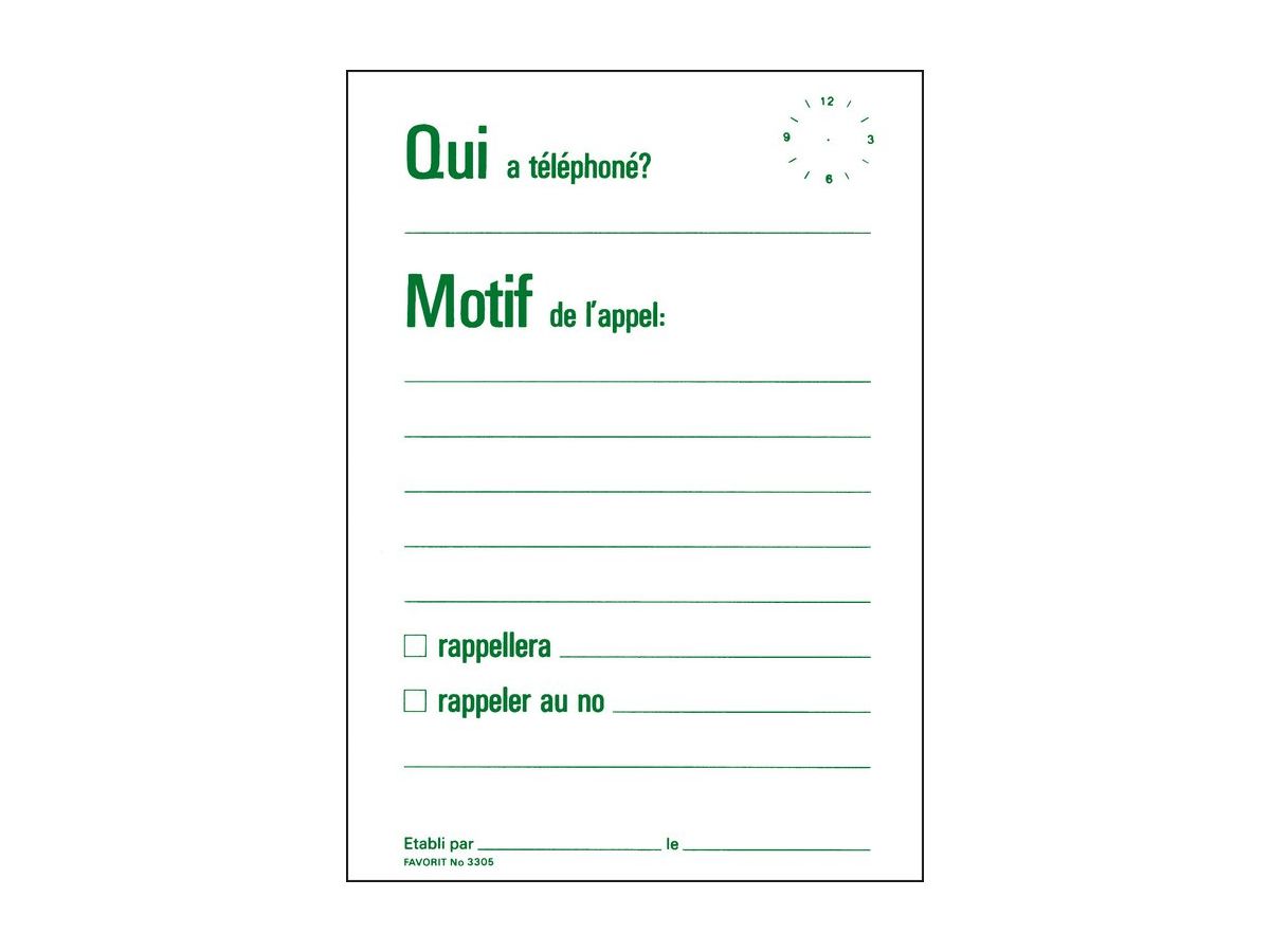 FAVORIT Bloc notes A6 3305 blanc 60 feuilles (7612149010609)