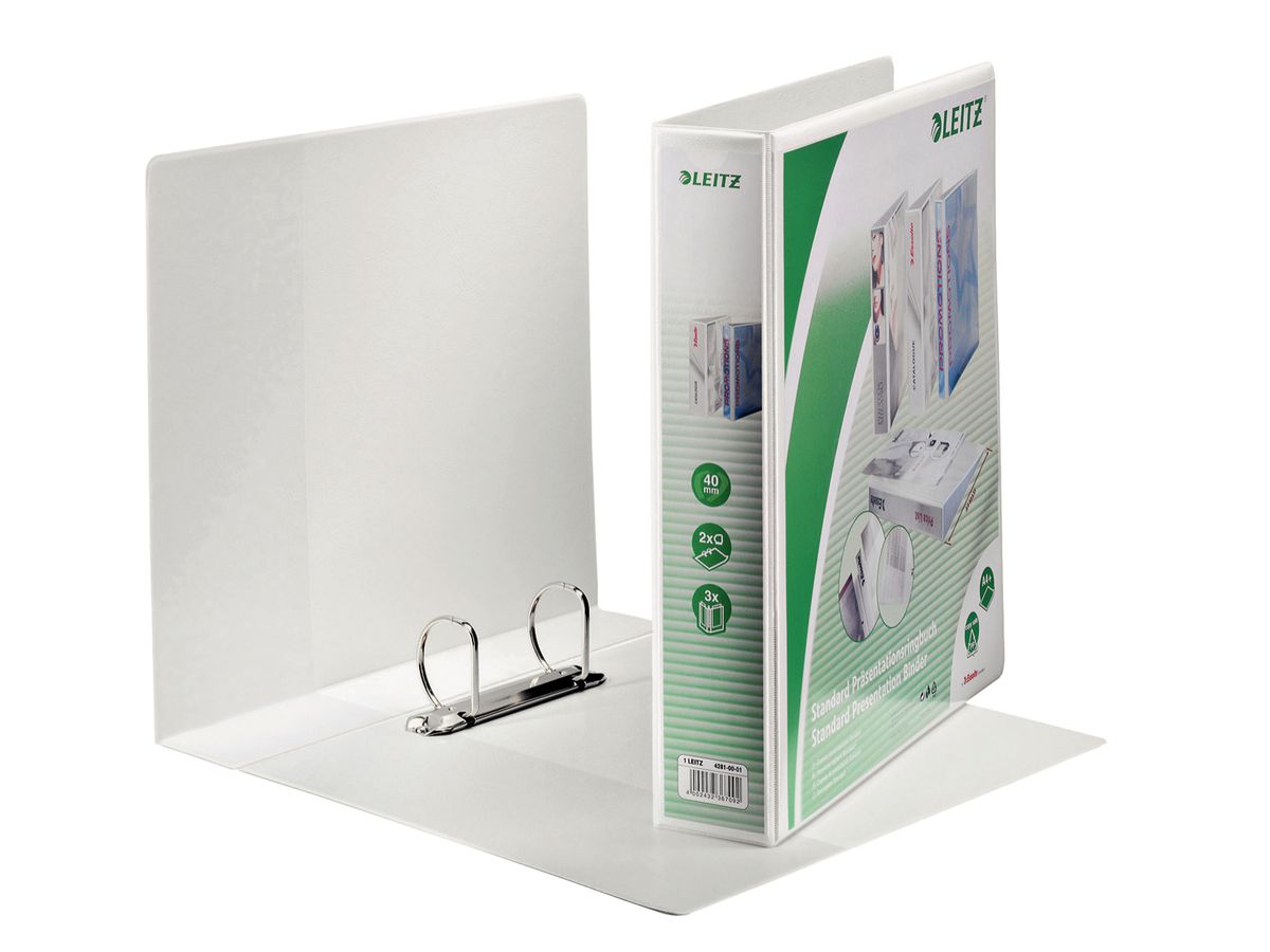LEITZ Classificatore ad anelli A4 42810001 bianco 2R 63mm (4002432367092)
