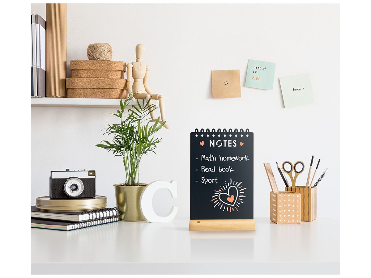 SECURIT Tableau Craie NOTES FBT-NOTES noir 34x21x6cm (8719075286128)