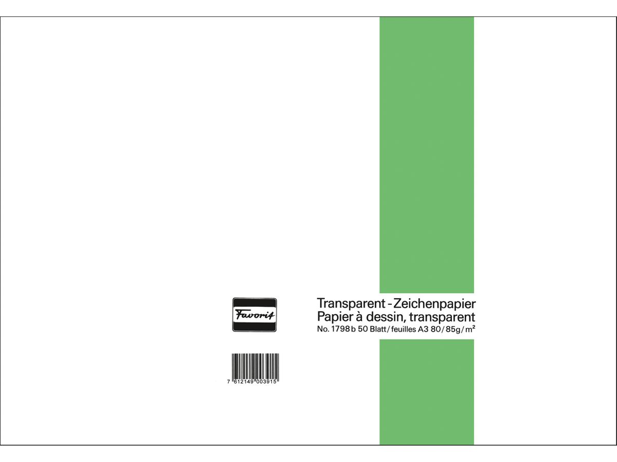 FAVORIT Transparentpapier A3 1798 B 80/85g 50 Blatt (7612149003915)