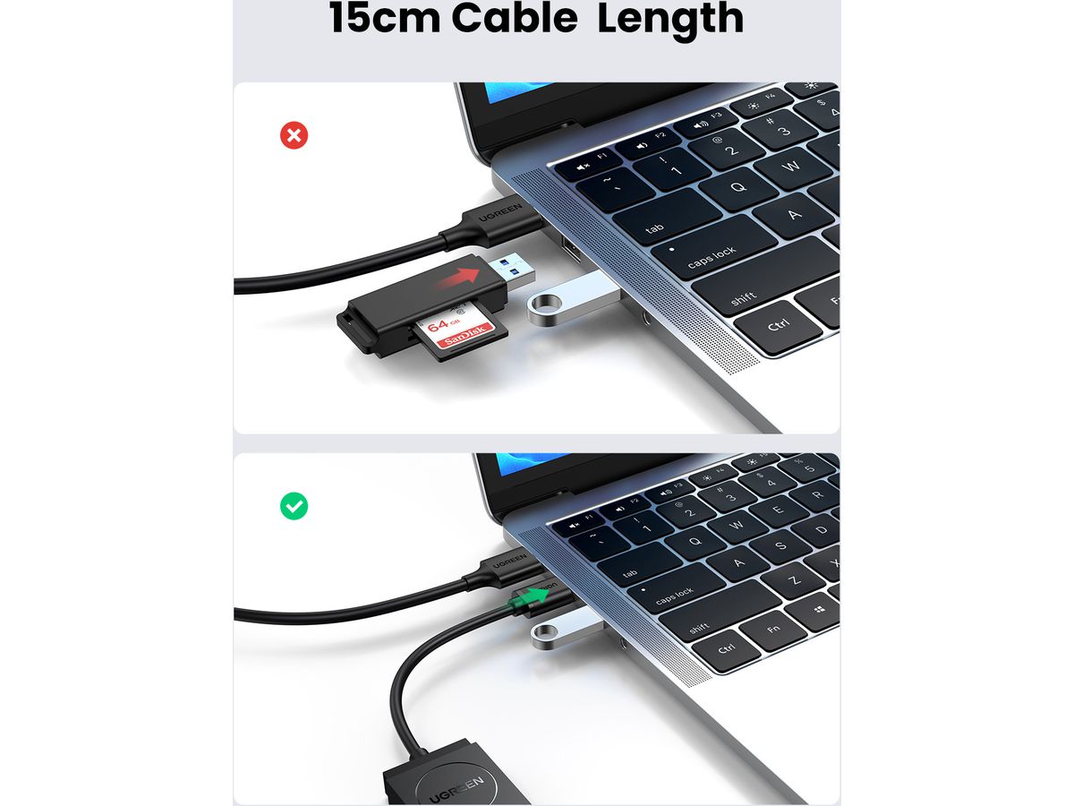UGREEN 2-in-1 USB 3.0 A CardReader 20250 (6957303822508)