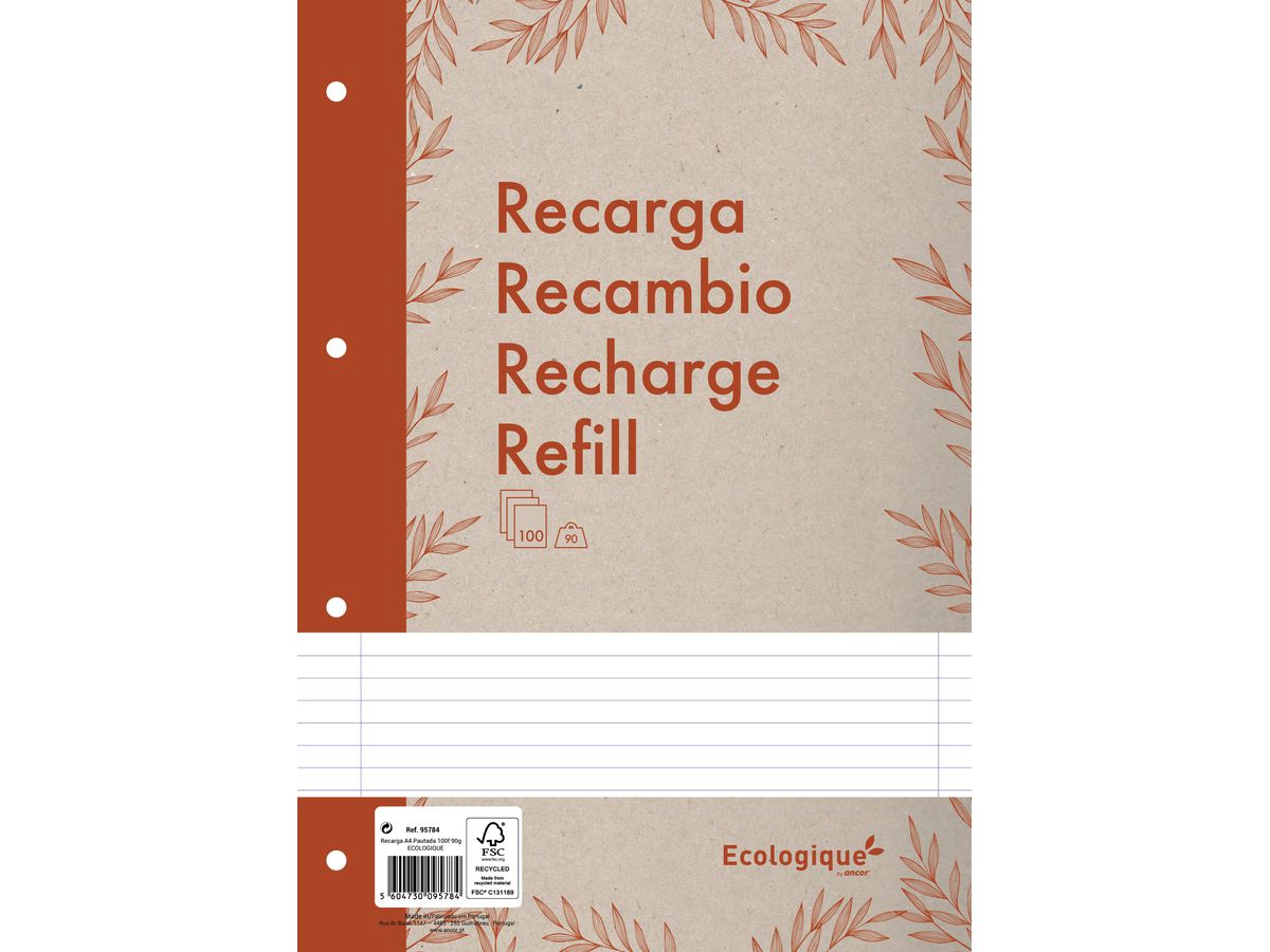 ANCOR Refill A4 ECOLOGIQUE 095784 lines, 90g 100 fogl. (5604730095784)