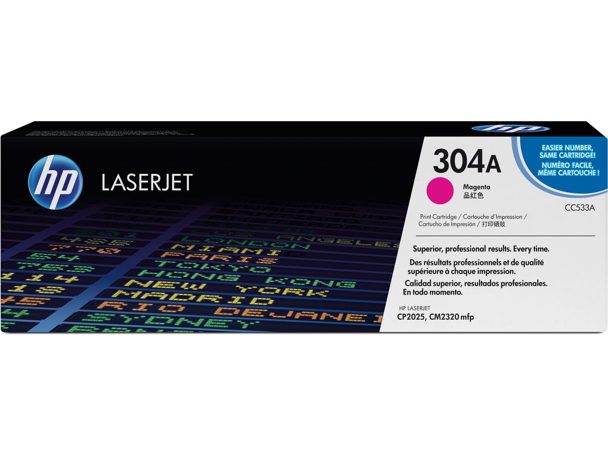 HP Cartouche toner 304A magenta CC533A Color LaserJet CP2025 2800 p. (0883585301522)
