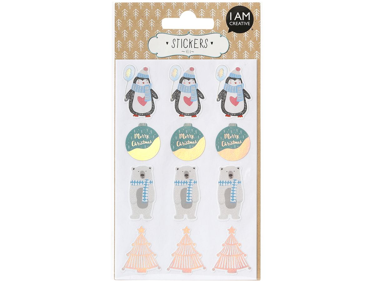I AM CREATIVE Sticker X-mas II 4087.507 4 Blatt à 48 Stück (7611983202805)