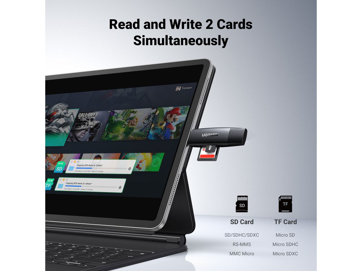 UGREEN Card Reader Multifunction 80191 Black, (BB) (6957303881918)