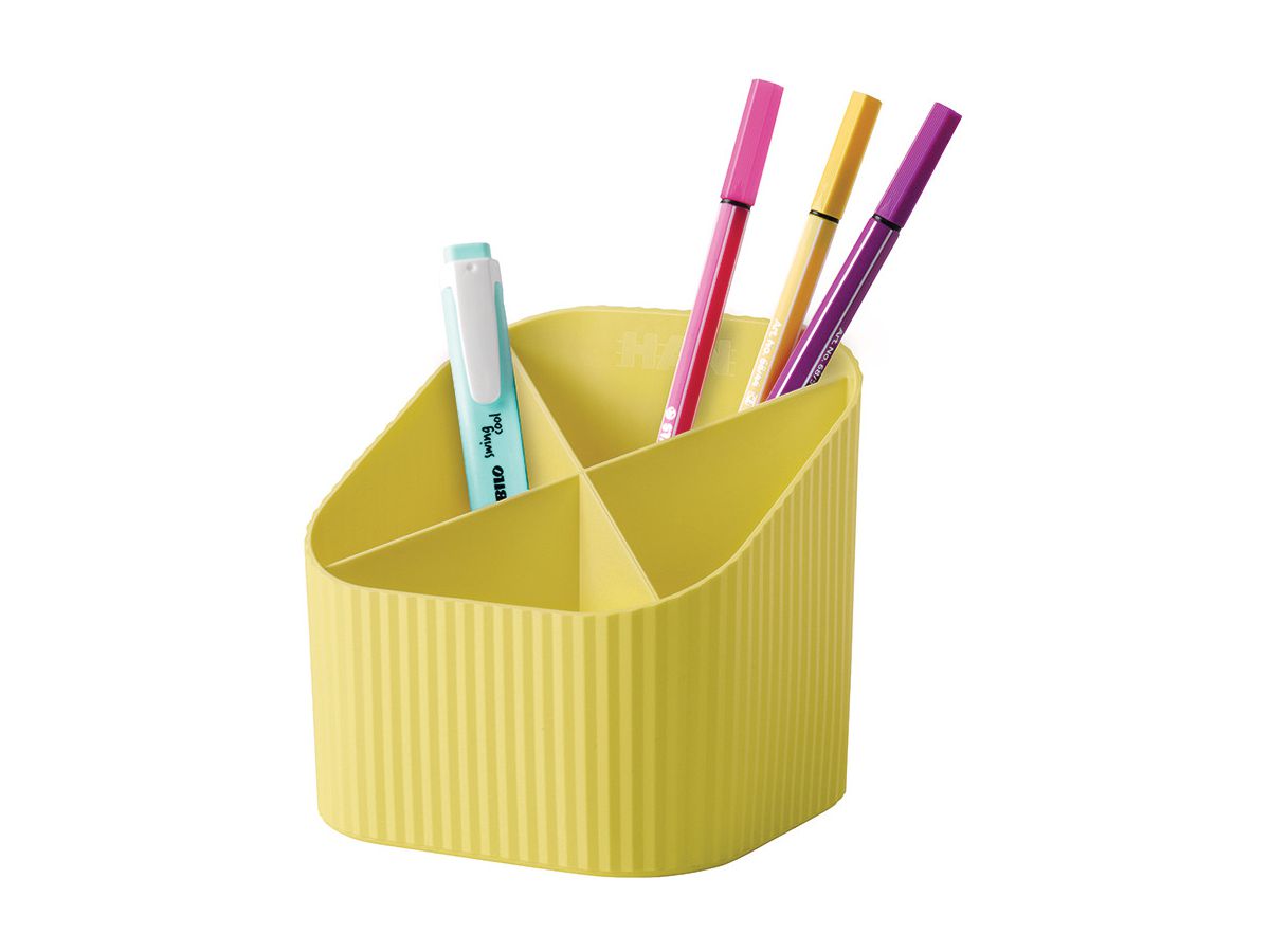 HAN Stifteköcher Re-LOOP 2.74 gelb 4 Fächer (4012473172845)