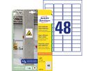 AVERY ZWECKFORM Etiquettes Univ. 45.7x21.2mm L7873-20 blanc, strong 20 feuilles (4004182070055)