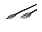 ROLINE USB-A-C, Datenkabel 11.02.9027 Black/Sil, ST/ST, USB 2.0 0.8m (7611990142217)
