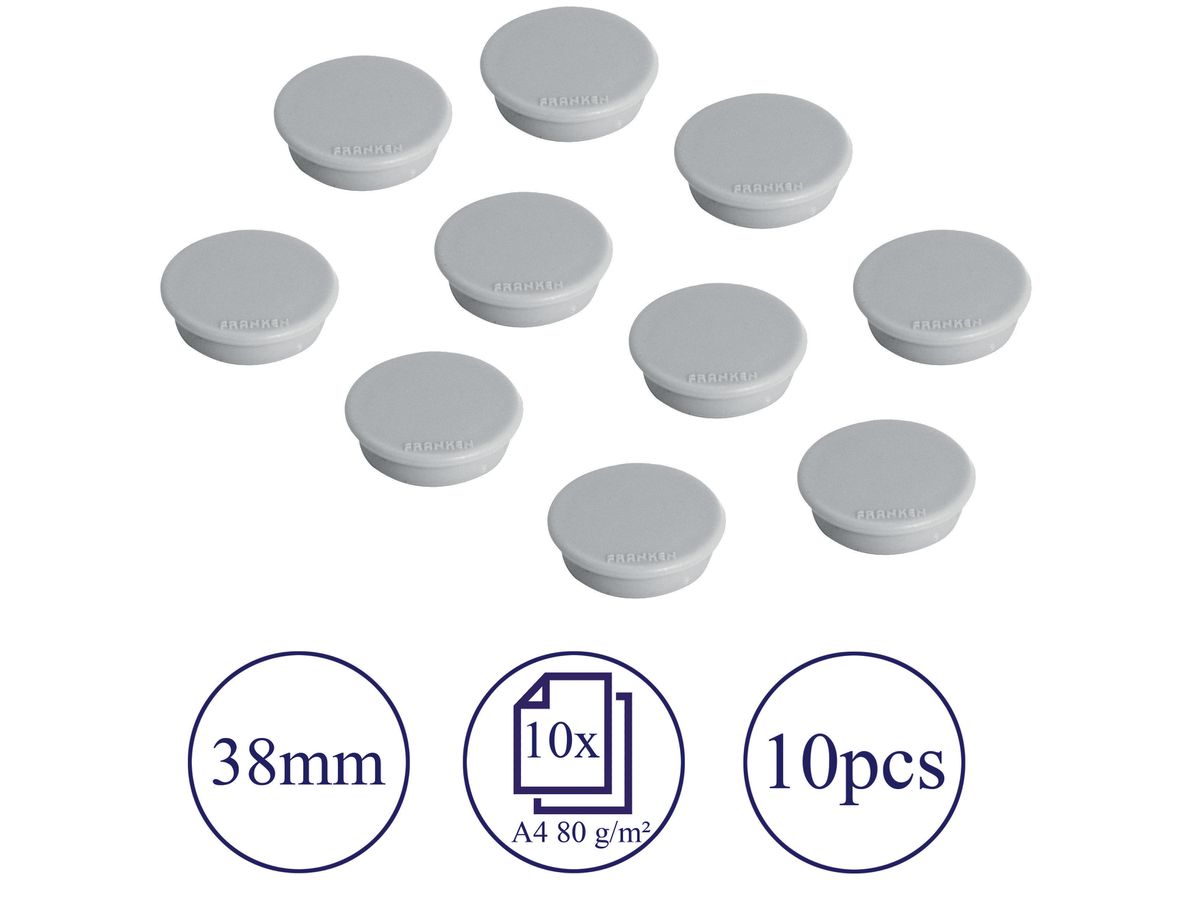 FRANKEN Magneti 38mm HM38 12 grigio 10 pezzi (4016946052467)